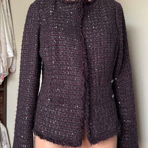 WHBM plum tweed Jacket. Size 8